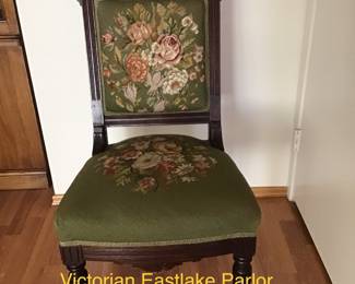 Victorian Eastlake Parlor Chair with Castors