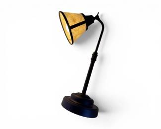 199 AdjustableMetalDeskLampwCreamMarbledShade