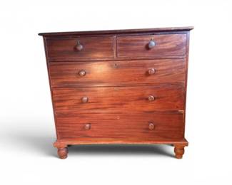 7 AntiqueStyleSolidWood5DrawerChestwBunFeet
