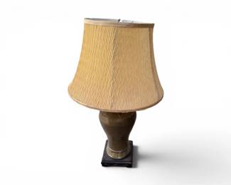 207 VintageStyleCeramicMetalTableLampwPleatedShade