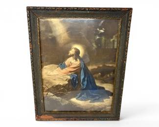 90 AntiqueFramePrintChristintheGardenofGethsemane