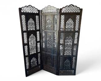 8 MoroccanStyleCarvedWoodFoldingRoomDividerScreen