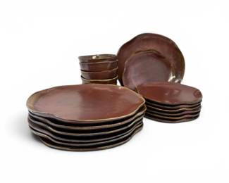 204 OrganicShapeStudioPotteryDinnerwareSet18Pieces
