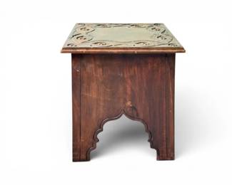 176 CarvedSolidWoodAccentTablewMoorishArchBase
