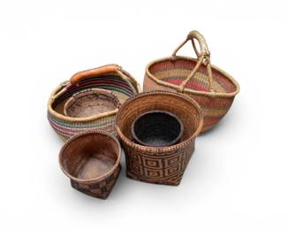 103 HandwovenGeometricStorageBasketsGatheringBasketCollection