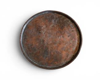 161 OversizedEngravedCopperRoundServingTray