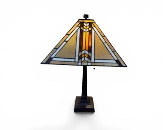 111 TiffanyStyleArtsCraftsMissionStainedGlassTableLamp