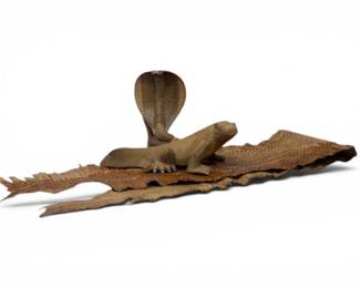 128 PythonSkinCarvedCobraLizardFigures