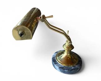 94 BrassMarbleAdjustableBankersStyleDeskLamp