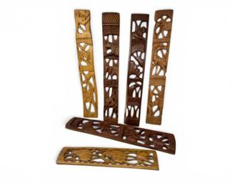 160 CarvedWoodSafariAnimalWallPlaquesAssortment