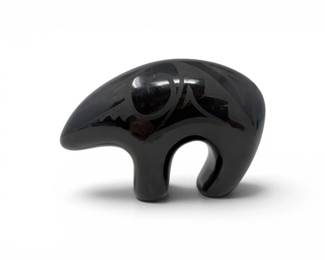 10 BlackPotteryBearFetishFigurewEtchedDesignMadeinUSA
