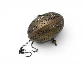 165 PiercedMetalHangingLanternGlobewChain