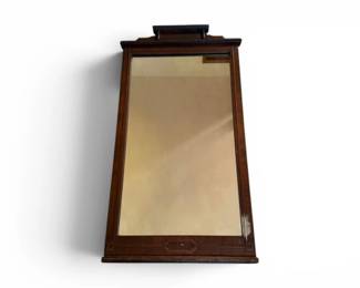 190 VintageStyleRectangularBrownSolidWoodFramedHallMirror