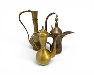 64 MiddleEasternStyleMetalCoffeePotEwerCollection3Pieces