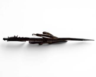 53 HandCarvedDragonFormWoodDecorativeSculpture