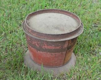 Vintage Galvanized Metal Round Poultry Feeder