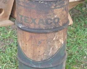 Original Vintage Texaco Petroleum Advertising Metal Barrel