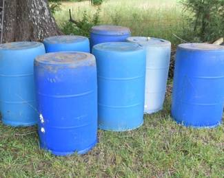 Heavy-Duty 55-Gallon Polyethylene Utility Barrels