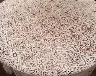 Beautiful Crocheted Tablecloth 