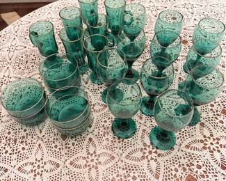 VTG Green Libbey Glassware 