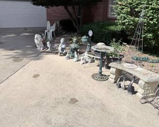 Lots of Metal and Concrete Statues
