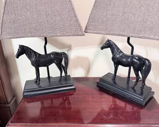 Pair of Horse Lamps