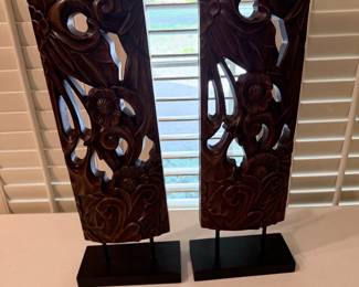 Two Decorative Wood Panels