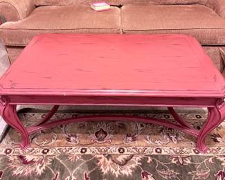 Red Distressed  Coffee Table