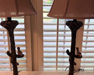 Pair of Bird Lamps 
