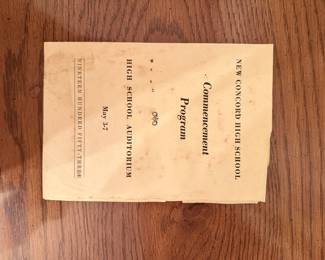 New Concord High School Commencement Program 1961