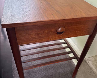 Lot 76: Wooden side table with drawer and lower shelf