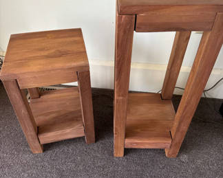Lot 75: Pair of wooden end tables