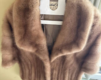 Lot 82: Brown mink fur coat with monogrammed lining and Connecticut Furriers label