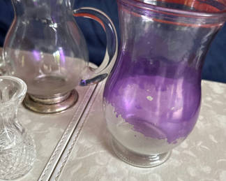 Lot 64: Assorted Glassware: pitchers and vases