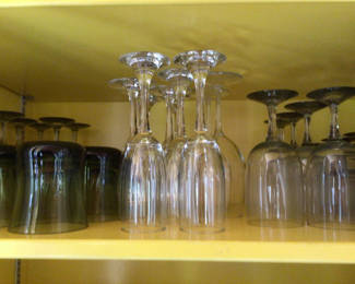 Lot 38: Stemware: wine glasses and goblets