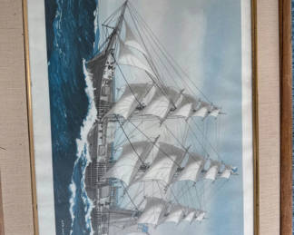 Lot 83: Framed sailing ship print