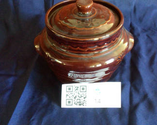 Lot 14: Marcrest Oven-Proof Stoneware Casserole with Lid and Orange Oval Baker