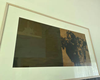 Lot 93: Framed portrait with floral headdress