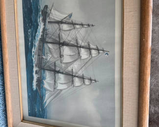 Lot 84: Framed sailing ship print