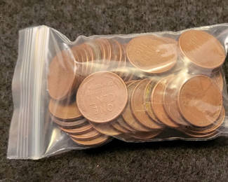 Lot 20: Lot of 52 U.S. Wheat Cent Pennies • All From 1950s •