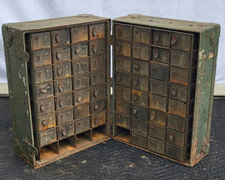 Lot 54: Vintage Military Folding Parts Case - Metal