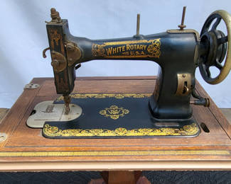 Lot 71: Antique "White Rotary" Ornate Sewing Machine