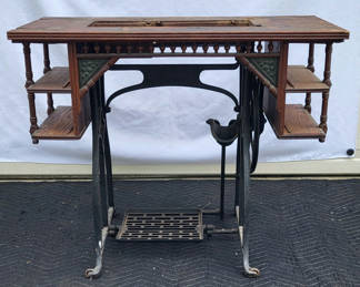 Lot 52: Antique Cast Iron Treadle Sewing Machine Base
