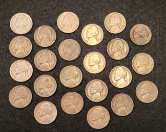 Lot 33: Lot of 23 1940s Jefferson Nickels