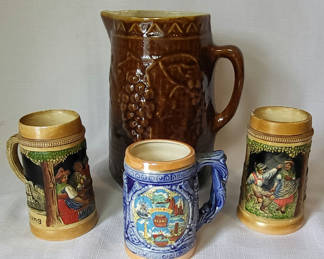 Lot 88: Vintage Steins & North Star Pitcher