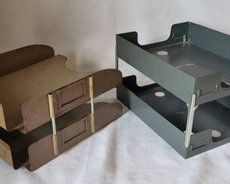 Lot 103: 2 Vintage Metal Letter Trays