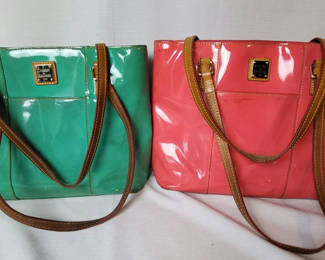 Lot 18: 2 Dooney & Bourke 1975 Patent Leather Lexington Tote Bags