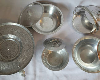 Lot 76: Antique Aluminum Post WW2 Serving Ware