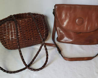 Lot 19: 2 Vintage Italian Leather Purses • Woven & I Ponti