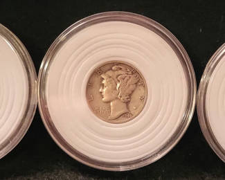 Lot 31: Lot of 3 Silver U.S. Mercury Dime Coins • 90% Silver •